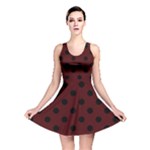 Polka Dots - Black on Bulgarian Rose Red Reversible Skater Dress
