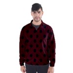 Polka Dots - Black on Bulgarian Rose Red Wind Breaker (Men)