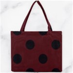 Polka Dots - Black on Bulgarian Rose Red Mini Tote Bag