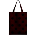 Polka Dots - Black on Bulgarian Rose Red Zipper Classic Tote Bag