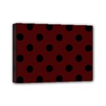 Polka Dots - Black on Bulgarian Rose Red Mini Canvas 7  x 5  (Stretched)