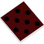 Polka Dots - Black on Bulgarian Rose Red Small Memo Pads