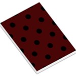 Polka Dots - Black on Bulgarian Rose Red Large Memo Pads