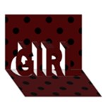 Polka Dots - Black on Bulgarian Rose Red GIRL 3D Greeting Card (7x5)