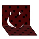 Polka Dots - Black on Bulgarian Rose Red Heart 3D Greeting Card (7x5)