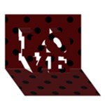 Polka Dots - Black on Bulgarian Rose Red LOVE 3D Greeting Card (7x5)