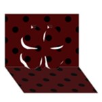 Polka Dots - Black on Bulgarian Rose Red Clover 3D Greeting Card (7x5)