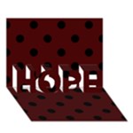 Polka Dots - Black on Bulgarian Rose Red HOPE 3D Greeting Card (7x5)