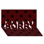 Polka Dots - Black on Bulgarian Rose Red SORRY 3D Greeting Card (8x4)