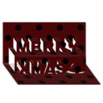 Polka Dots - Black on Bulgarian Rose Red Merry Xmas 3D Greeting Card (8x4)