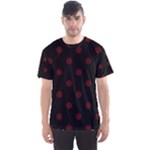 Polka Dots - Bulgarian Rose Red on Black Men s Sport Mesh Tee