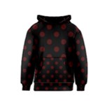 Polka Dots - Bulgarian Rose Red on Black Kid s Pullover Hoodie