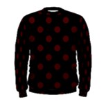 Polka Dots - Bulgarian Rose Red on Black Men s Sweatshirt
