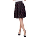 Polka Dots - Bulgarian Rose Red on Black A-Line Skirt