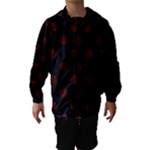Polka Dots - Bulgarian Rose Red on Black Hooded Wind Breaker (Kids)