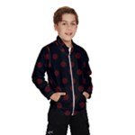 Polka Dots - Bulgarian Rose Red on Black Wind Breaker (Kids)