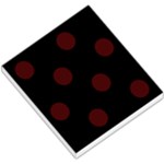 Polka Dots - Bulgarian Rose Red on Black Small Memo Pads