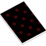 Polka Dots - Bulgarian Rose Red on Black Large Memo Pads