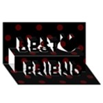 Polka Dots - Bulgarian Rose Red on Black Best Friends 3D Greeting Card (8x4)