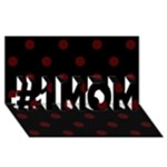 Polka Dots - Bulgarian Rose Red on Black #1 MOM 3D Greeting Cards (8x4)