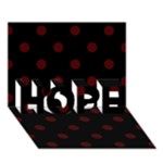 Polka Dots - Bulgarian Rose Red on Black HOPE 3D Greeting Card (7x5)