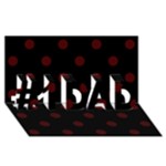 Polka Dots - Bulgarian Rose Red on Black #1 DAD 3D Greeting Card (8x4)