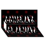 Polka Dots - Bulgarian Rose Red on Black Congrats Graduate 3D Greeting Card (8x4)