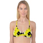 Yellow flock Reversible Tri Bikini Top