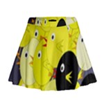 Yellow flock Mini Flare Skirt
