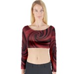 Elegant red twist Long Sleeve Crop Top