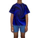 Blue decorative twist Kids  Short Sleeve Swimwear