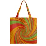 Green and orange twist Zipper Grocery Tote Bag