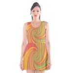 Green and orange twist Scoop Neck Skater Dress