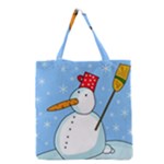Snowman Grocery Tote Bag