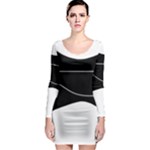Black and white Long Sleeve Bodycon Dress