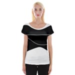 Black and white Women s Cap Sleeve Top