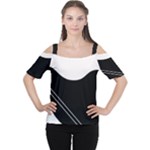 White and black abstraction Women s Cutout Shoulder Tee