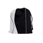 White and black 2 Drawstring Pouches (Large) 