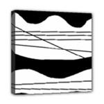 White and black waves Mini Canvas 8  x 8 