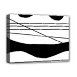 White and black waves Deluxe Canvas 16  x 12  