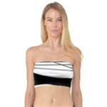 White and black waves Bandeau Top