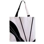 White and Black  Zipper Grocery Tote Bag
