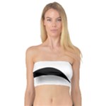 Waves - black and white Bandeau Top