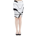 Waves - black and white Midi Wrap Pencil Skirt