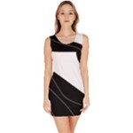 White and black decorative design Sleeveless Bodycon Dress