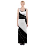White and black decorative design Maxi Thigh Split Dress