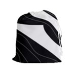 White and black decorative design Drawstring Pouches (Extra Large)