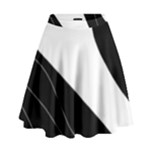 White and black decorative design High Waist Skirt