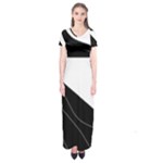 White and black decorative design Short Sleeve Maxi Dress