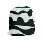 Green, white and black Drawstring Pouches (Extra Large)